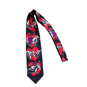 Looney Tunes Mania 90s Pepe Le Pew Skunk Valentine’s Neck Tie‎